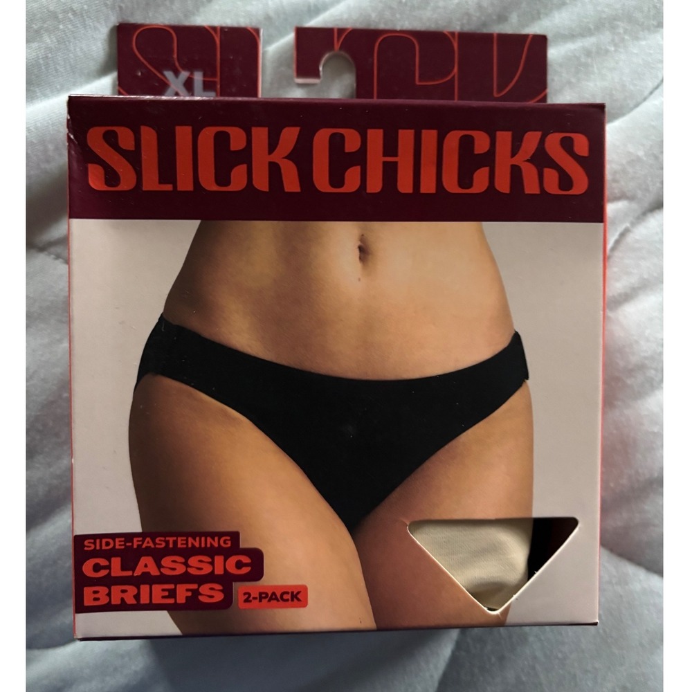 Slick Chicks Classic Briefs 2-Pack Side-Fastening Women's Underwear XL‎